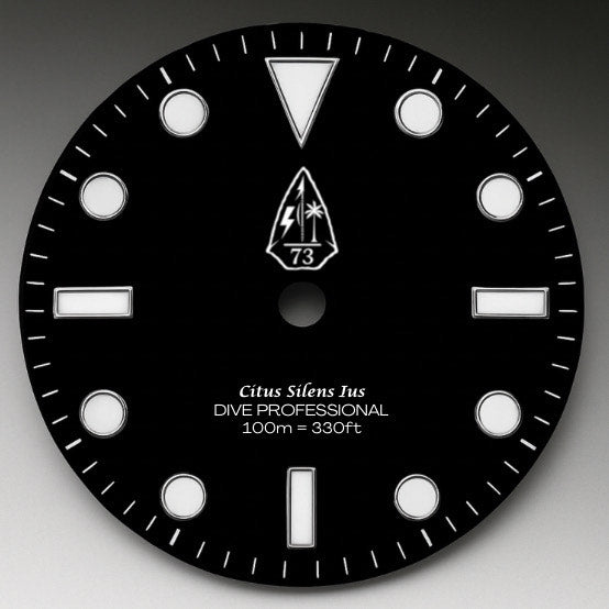 CUSTOM ARROW HEAD LOGO DIVE PRO - NO DATE - SWORD HANDS (RED SECOND HAND)