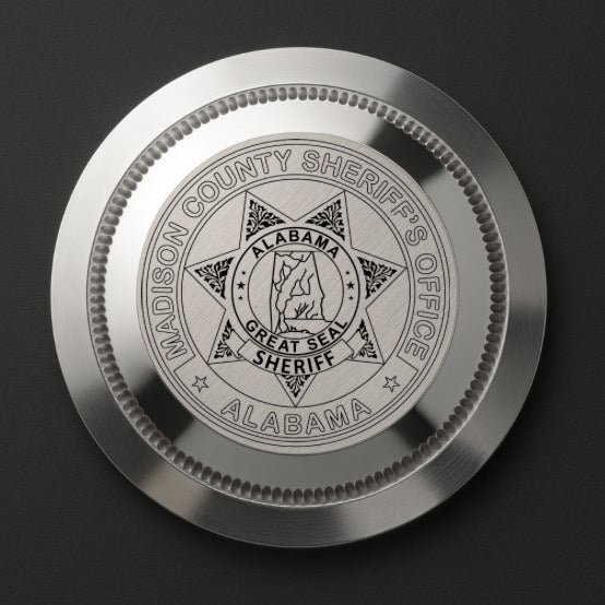 CUSTOM NO DATE DIVE PROFESSIONAL, Alabama sheriff engraving, wheel wing dial logo