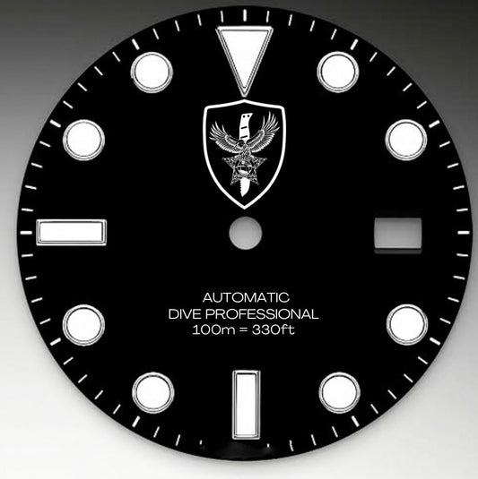 CUSTOM BLACK DIVE PRO, EAGLE KNIFE BADGE LOGO, back engraving