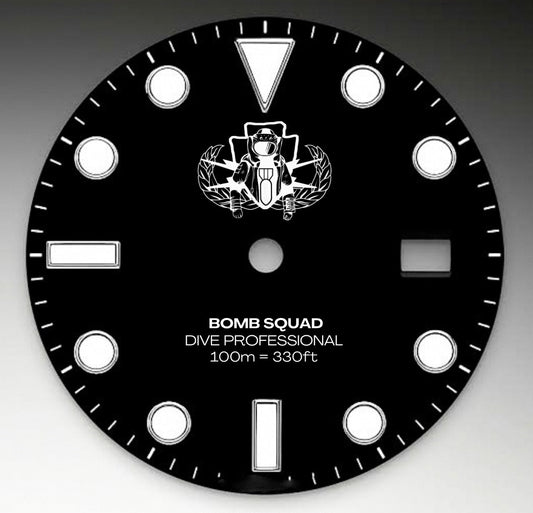 CUSTOM BOMB SQUAD BLACK DIVE PRO, 3 link, merc hands, back engraving