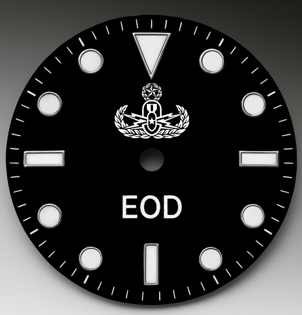 CUSTOM STEALTH DIVE PROFESSIONAL, date, EOD logo, sword hands, back engraving