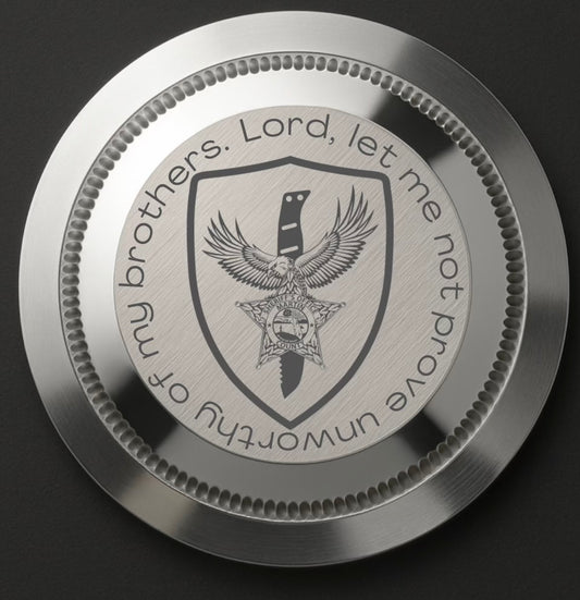 CUSTOM BLACK DIVE PRO, EAGLE KNIFE BADGE LOGO, back engraving