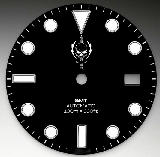 CUSTOM SKULL SWORD NEW ORLEANS POLICE LOGO WATCH, BACK ENGRAVING