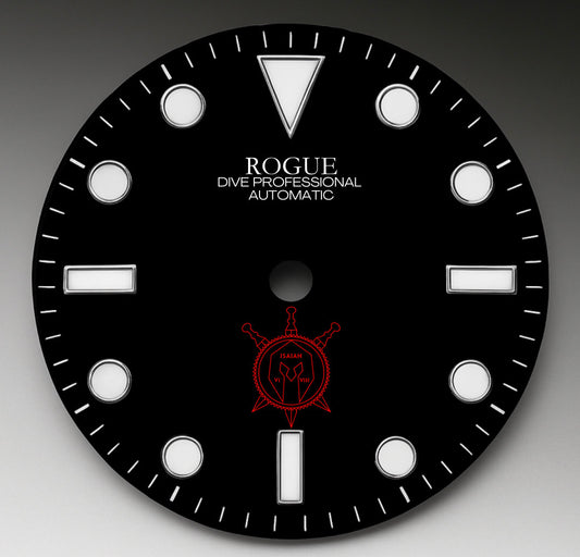 CUSTOM RED BLACK DIVE PROFESSIONAL, Isaiah vi viii logo, back engraving, 3 link