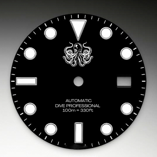 CUSTOM OCTOPUS BLACK DIVE PROFESSIONAL, BACK ENGRAVING, 3 LINK