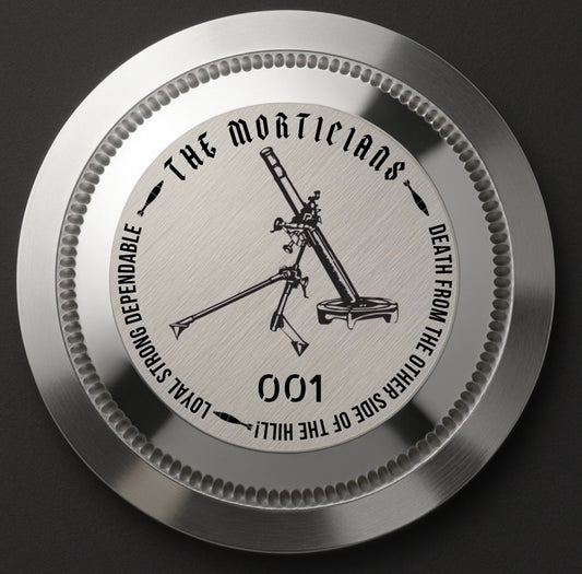 CUSTOM BLACK DIVE PROFESSIONAL, morticians dial, sword hands, date, no cyclops, back engraving